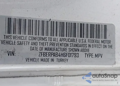 2017 Ram Promaster City Tradesman from USA, damaged, VIN ZFBERFAB4H6F01793